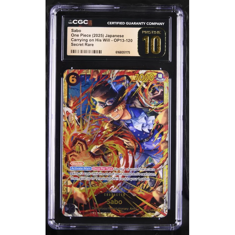 CGC Pristine 10 One Piece Carrying on His Will OP13-120 Sabo