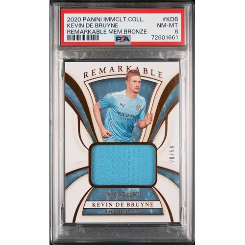 PSA 8 2020 PANINI IMMACULATE COLLECTION REMARKABLE MEMORABILIA #KDB KEVIN DE BRUYNE REMARKABLE MEM