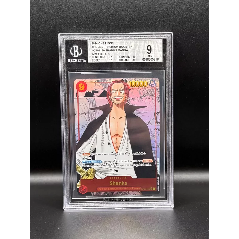 BGS 9 One Piece The Best Premium Booster #OP01120 Shanks Manga Art Foil SEC