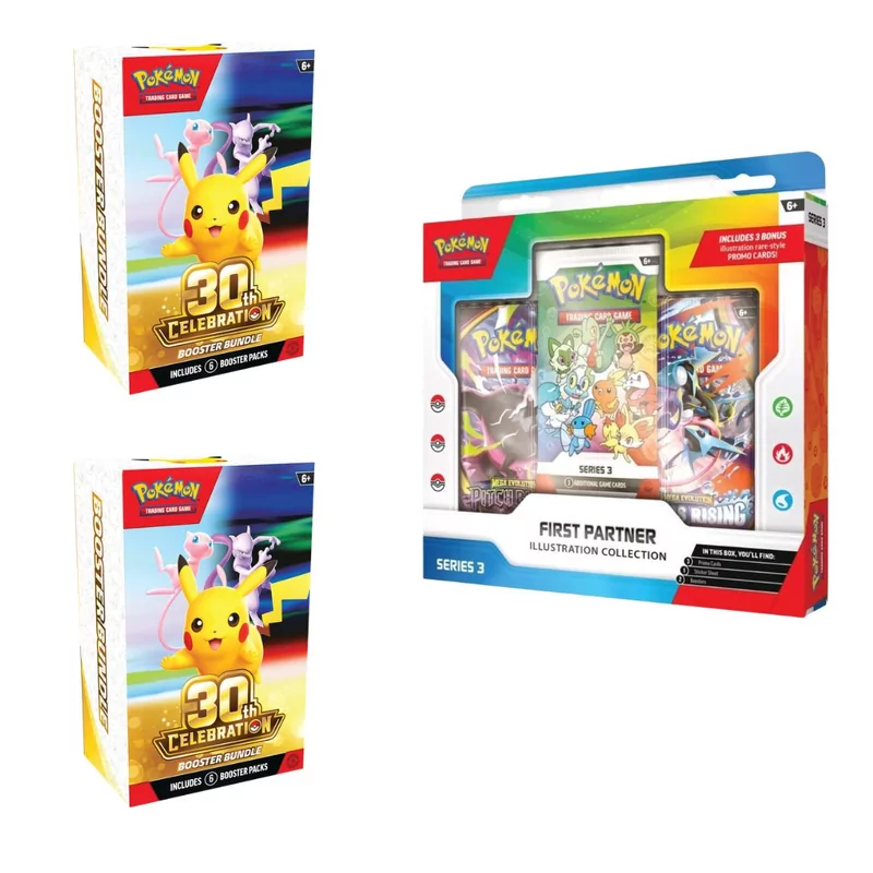 2 X Pokémon Booster Bundle - 30th Celebration + First Partner Illustration - Collection [SERIES 3]