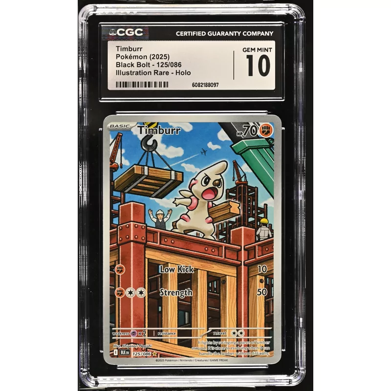 CGC 10 Pokémon Black Bolt 125/086 Timburr