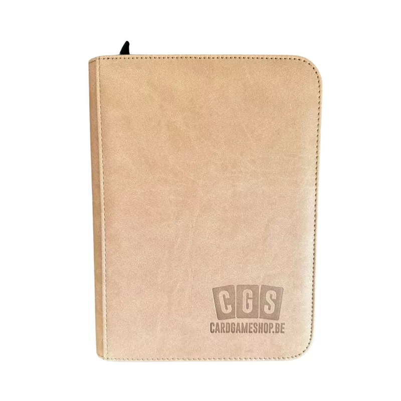 CGS Custom Brand 4-Pocket Zipped Premium Binder - Light Brown 