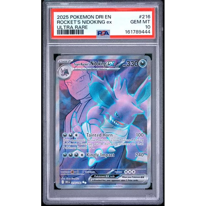 PSA 10 Pokémon Destined Rivals #216 Team Rocket's Nidoking ex