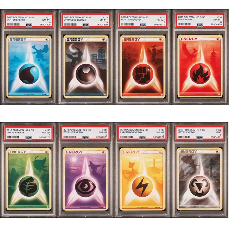 PSA Graded HearthGold & SoulSilver Energy Set