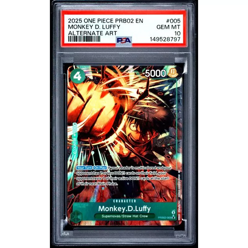 PSA 10 One Piece PRB02 #005 Monkey D. Luffy Alternate Art