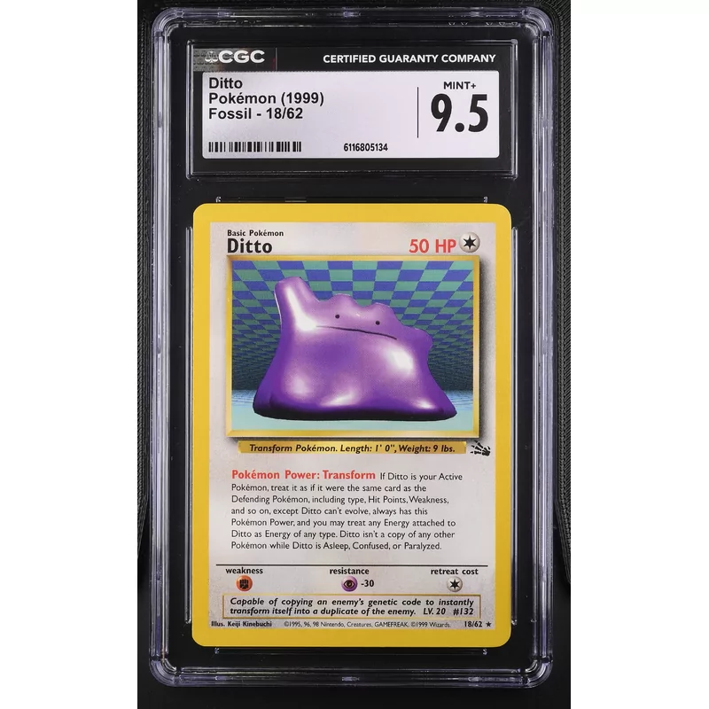CGC 9.5 Pokémon Fossil 18/62 Ditto