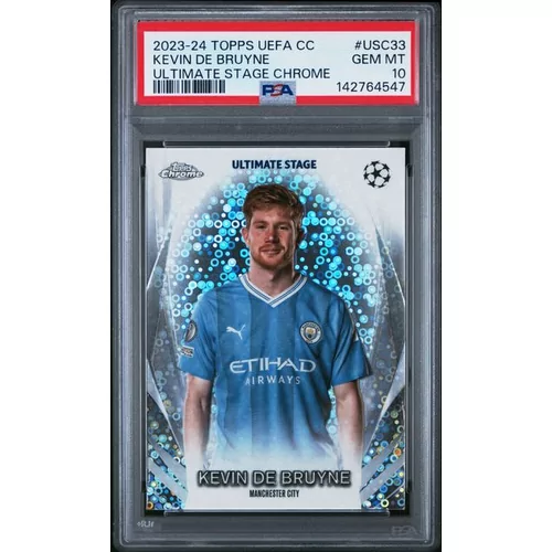 PSA 10 2023-24 TOPPS UEFA CLUB COMPETITIONS ULTIMATE STAGE CHROME #USC33 KEVIN DE BRUYNE