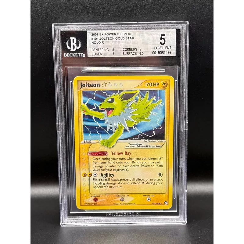 BGS 5 Pokemon EX Power Keepers #101 Jolteon Gold Star Holo Rare