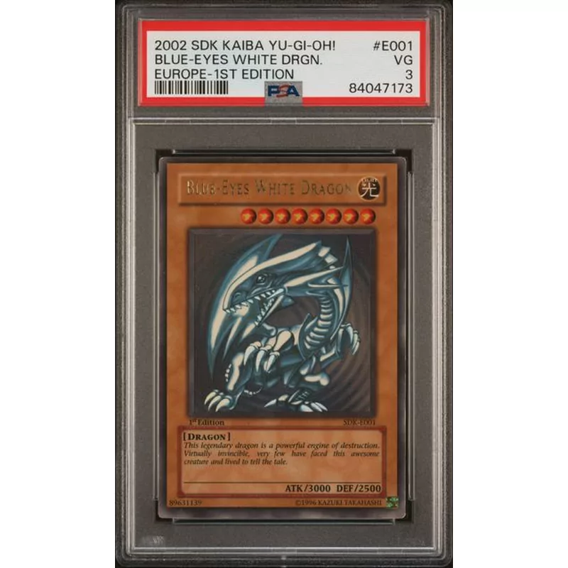 PSA 3 Yu-Gi-Oh! Starter Deck Kaiba #E001 Blue-Eyes White Dragon Europe 1st Edition