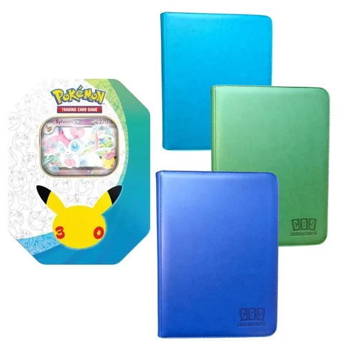 Pokémon Tin 30th Celebration - Sylveon ex + 3 X 9-pocket Binder CGS [Kleur Naar Keuze]