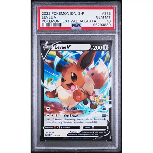 PSA 10 Pokemon Indonesian SP 378 Eevee V Pokemon Festival Jakarta