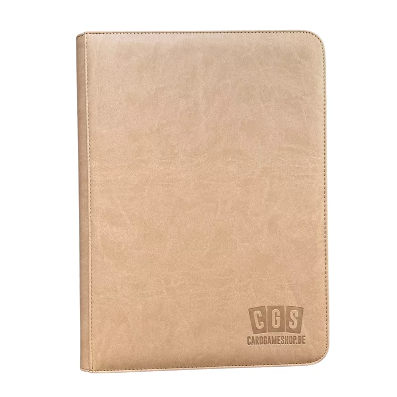 CGS Custom Brand 9-Pocket Zipped Premium Binder - Light Brown 