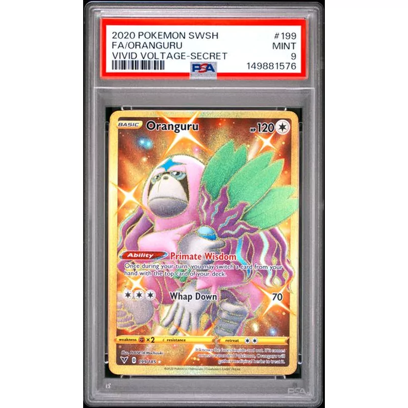 PSA 9 Pokémon Vivid Voltage #199 Oranguru Secret Rare