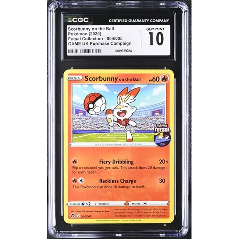 CGC 10 Pokemon Futsal Collection #004/005 Scorbunny on the Ball