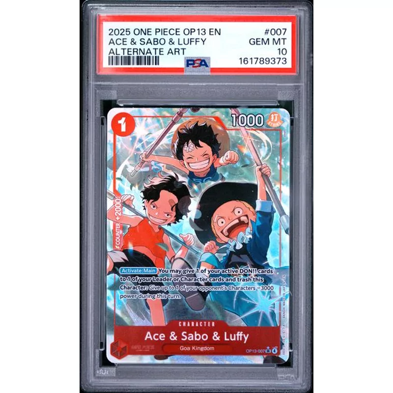 PSA 10 One Piece OP13 #007 Ace & Sabo & Luffy Alternate Art