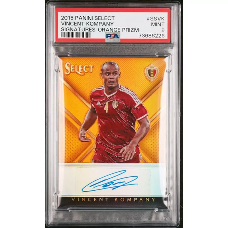 PSA 9 2015 PANINI SELECT SIGNATURES #SSVK VINCENT KOMPANY SIGNATURES-ORANGE PRIZM