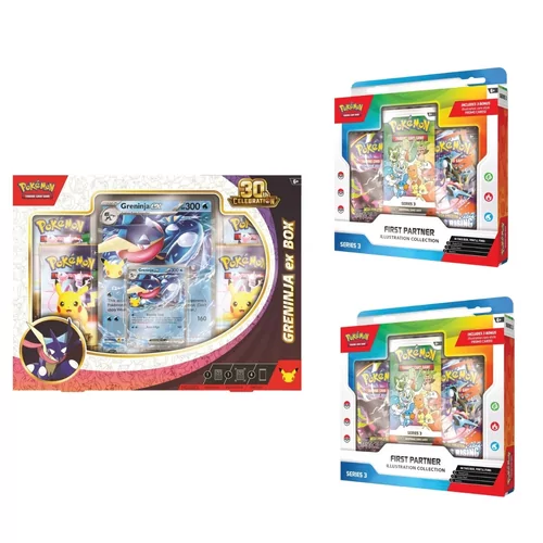 Pokémon ex Box 30th Celebration - Greninja ex + 2 X First Partner Collection [SERIES 3]