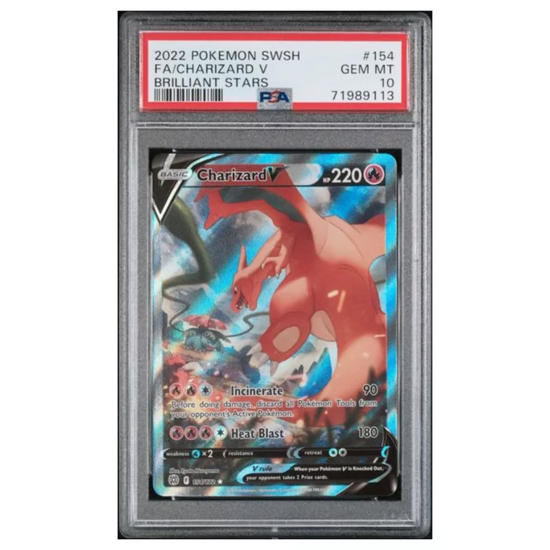 PSA 10 Pokémon Brilliant Stars #154 Charizard V Full Art