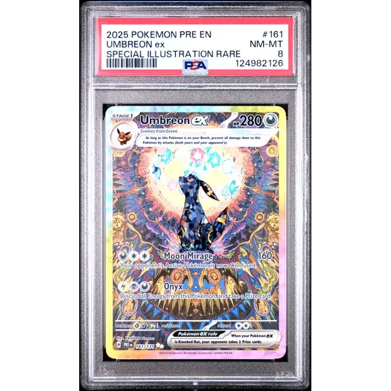 PSA 8 Pokemon Prismatic Evolutions 161 Umbreon ex Special Illustration Rare