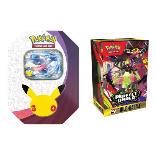 Pokémon Tin 30th Celebration - Greninja ex + Pokémon Build & Battle - ME03 Perfect Order
