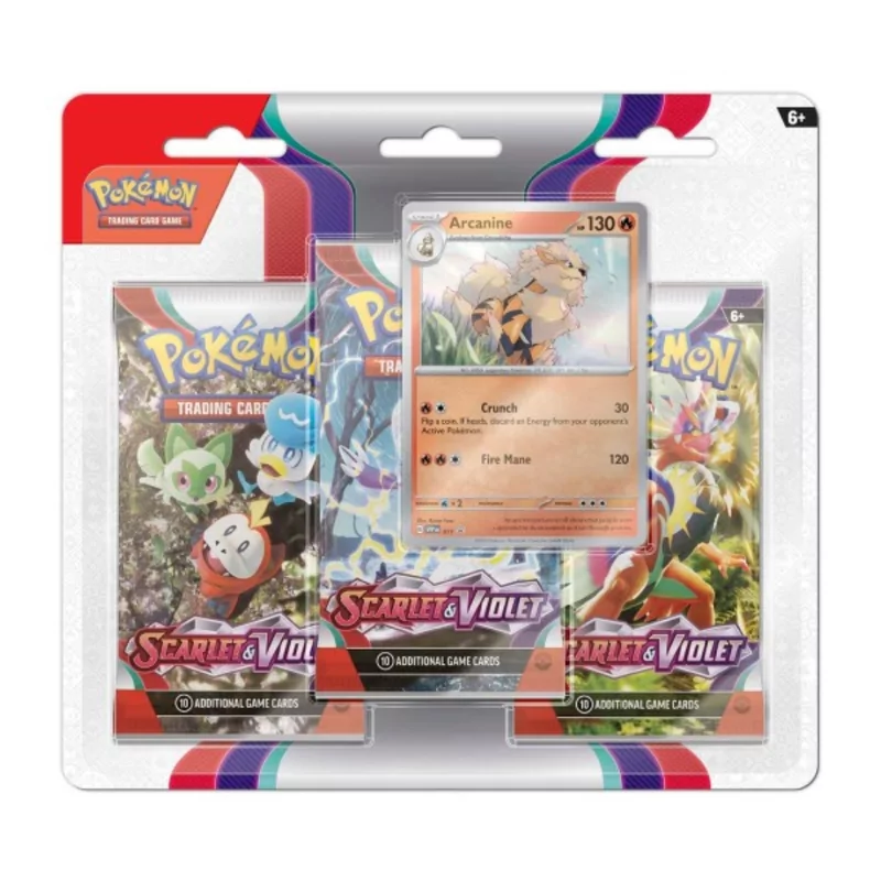Pokémon 3-Pack Blister Scarlet & Violet - Arcanine