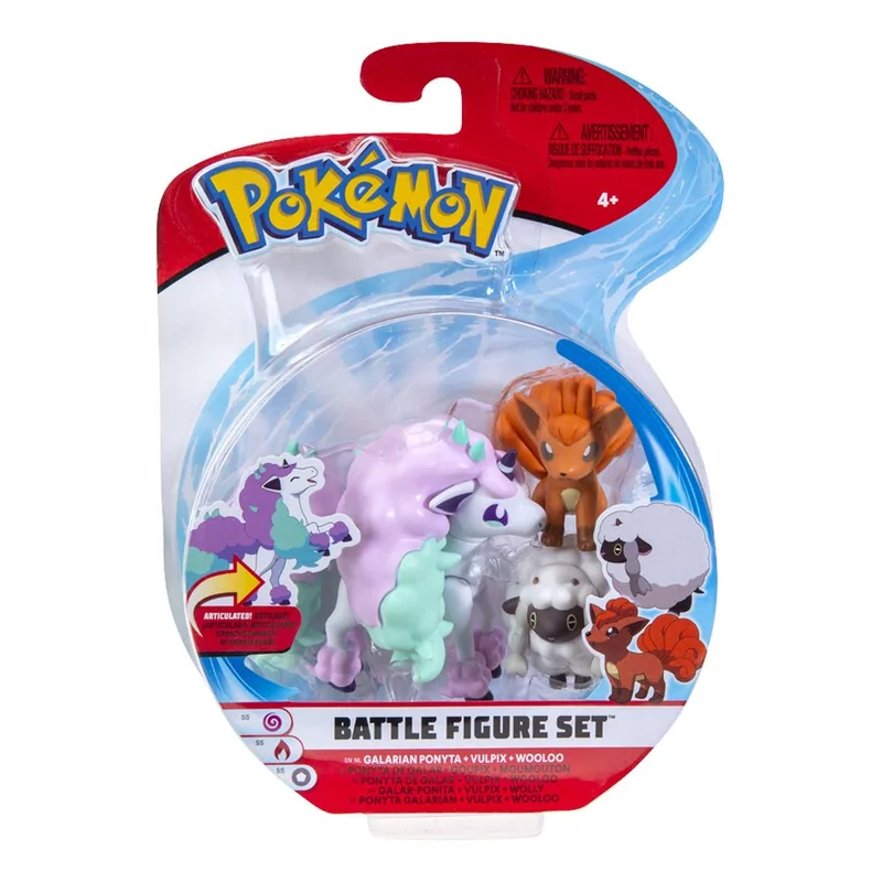 Battle Figure Set Galarian Ponyta - Vulpix - Wooloo