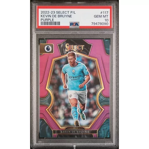 PSA 10 2022-23 PANINI SELECT PREMIER LEAGUE #117 KEVIN DE BRUYNE PURPLE