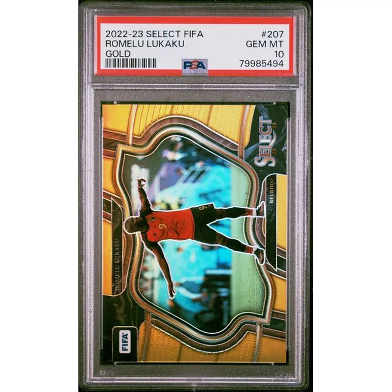 PSA 10 2022 PANINI SELECT FIFA #207 ROMELU LUKAKU GOLD