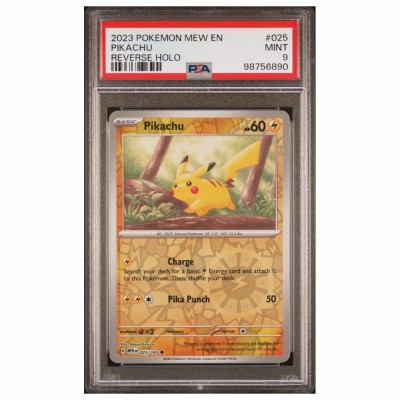 PSA 9 Pikachu Reverse Holo #025 MEW-EN 151