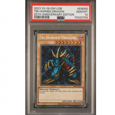 PSA10 YU-GI-OH! LOB 25TH ANNIVERSARY EDITION #EN000 TRI-HORNED DRAGON