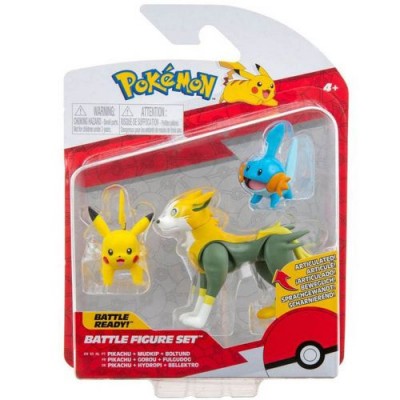 Battle Figure Set Pikachu - Mudkip - Boltund