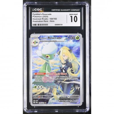 CGC 10 Pokémon Destined Rivals #184 Cynthia's Roserade Art Rare 