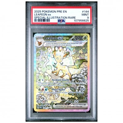 PSA 9 Pokémon Prismatic Evolutions #144 Leafeon ex Special Illustration Rare 