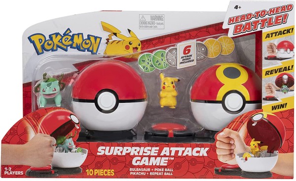 Surprise Attack Pokéball Battle Game -  Pikachu vs. Bulbasaur