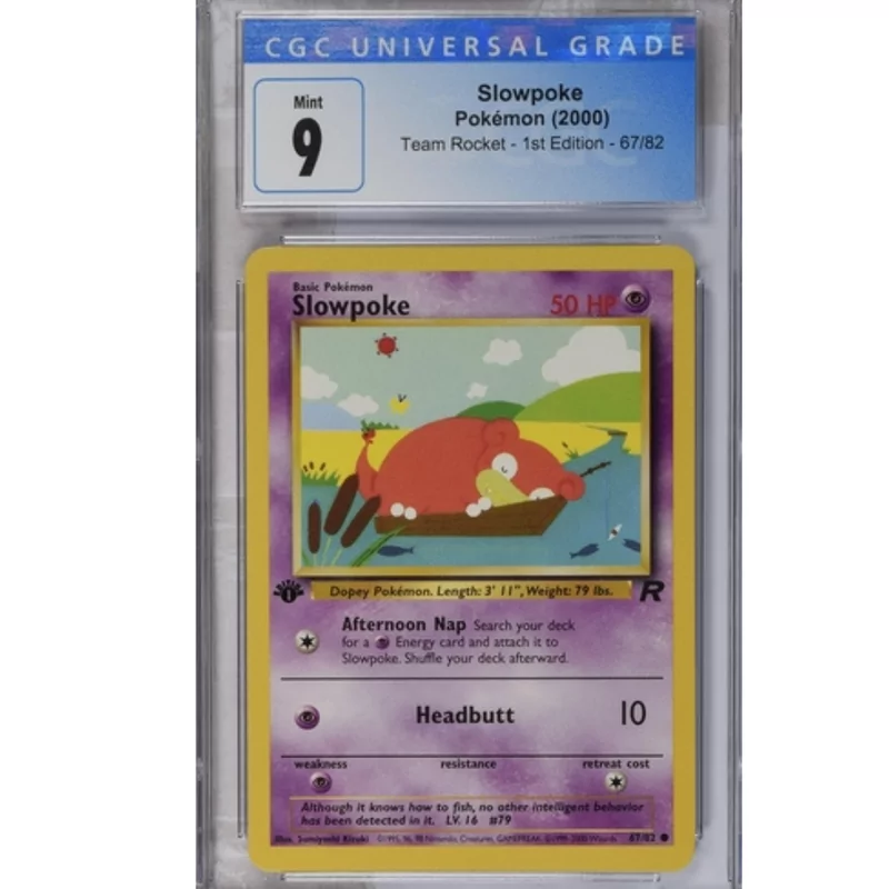 CGC 9 Pokémon Team Rocket #67 Slowpoke First Edition