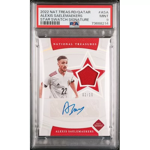 PSA 9 2022 PANINI NATIONAL TREASURES FIFA STAR SWATCH SIGNATURES #ASA ALEXIS SAELEMAEKERS
