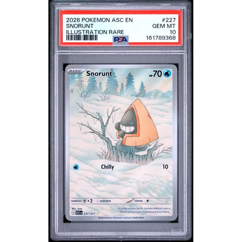 PSA 10 Pokemon Ascended Heroes 227 Snorunt