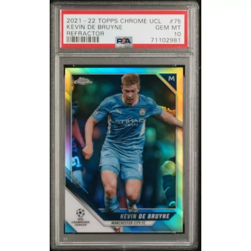 PSA 10 2021 TOPPS CHROME UEFA CHAMPIONS LEAGUE #75 KEVIN DE BRUYNE REFRACTOR