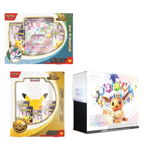 30Th Binder Collection + Sylveon ex Box + Prismatic Elite Trainer Box 