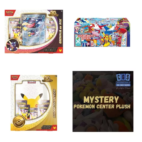 30Th Greninja Box + 30Th Binder + Fukuoka Box + Mystery Pokémon Center Plush