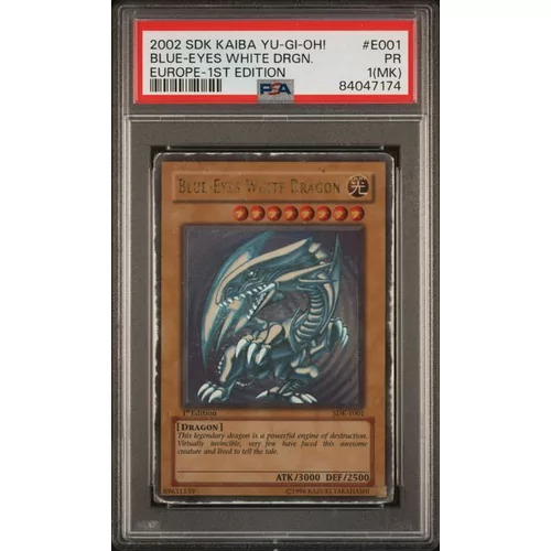 PSA 1 MK Yu-Gi-Oh! Starter Deck Kaiba #E001 Blue-Eyes White Dragon Europe 1st Edition