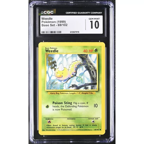CGC 10 Pokémon Base Set 69/102 Weedle