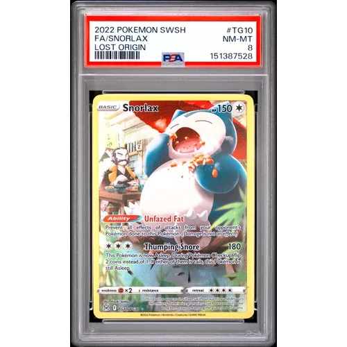 PSA 8 Pokémon Lost Origin TG10 Snorlax