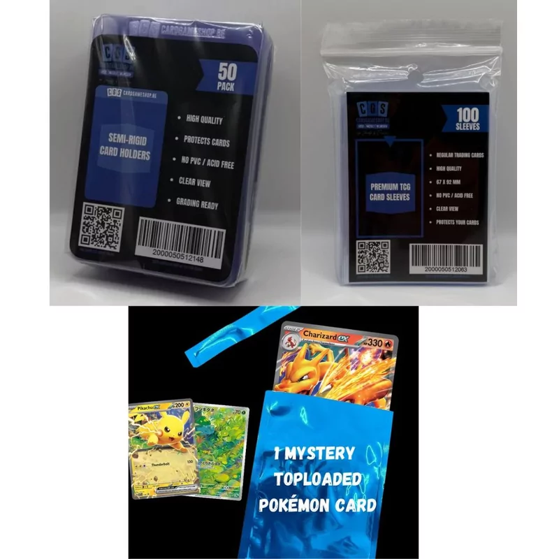 CGS Regular Card Sleeves + CGS Semi Rigid + Funrip Blauw 