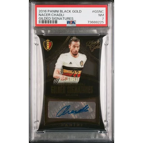 PSA 7 2016 PANINI BLACK GOLD GILDED SIGNATURES #GSNC NACER CHADLI GILDED SIGNATURES