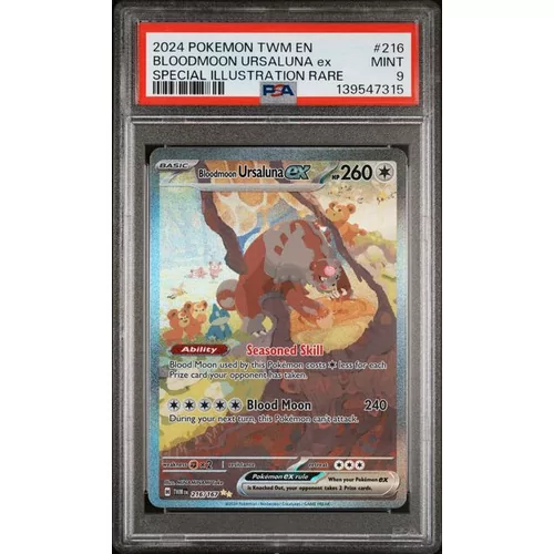 PSA 9 Pokemon Twilight Masquerade 216 Bloodmoon Ursaluna ex