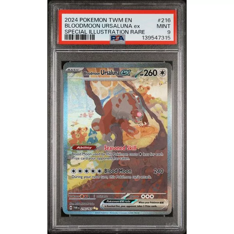 PSA 9 Pokemon Twilight Masquerade 216 Bloodmoon Ursaluna ex