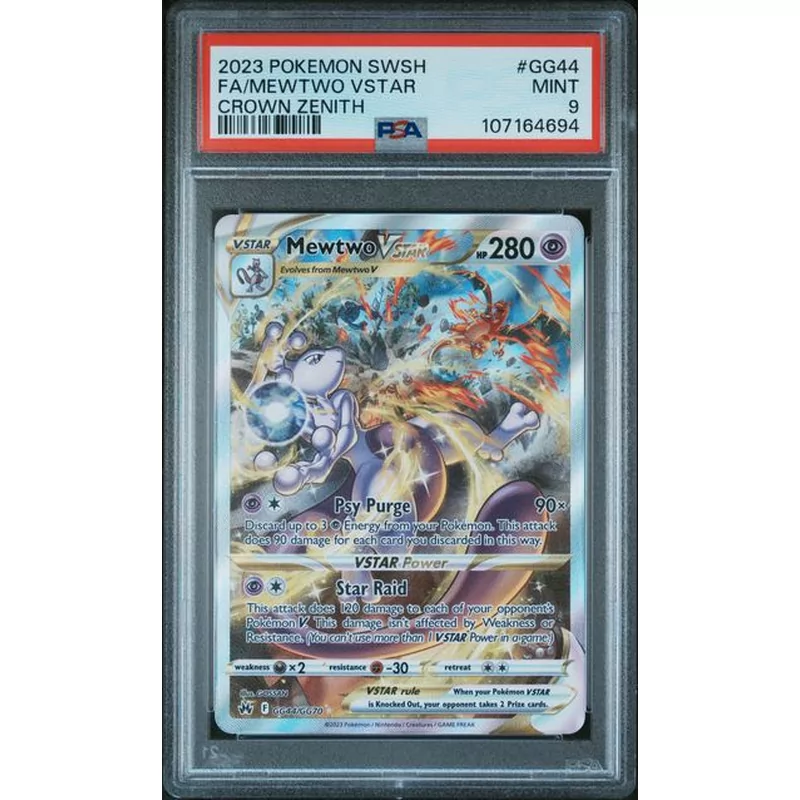 PSA 9 Pokemon Crown Zenith GG44 Mewtwo VSTAR