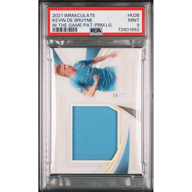PSA 9 2021 PANINI IMMACULATE COLLECTION IN THE GAME PATCHES PREMIER LEAGUE #KDB KEVIN DE BRUYNE IN T