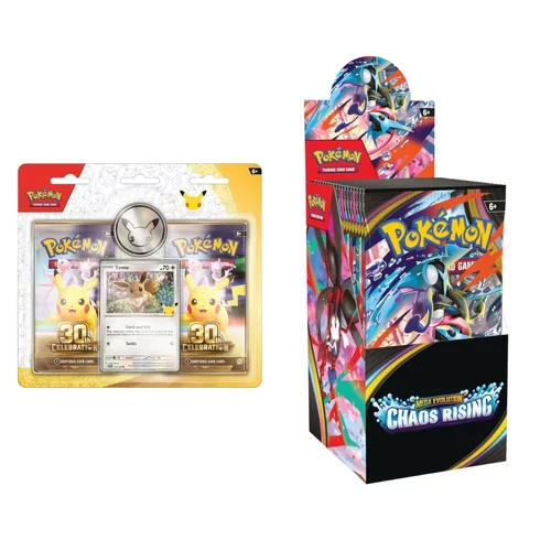 Pokémon 2-Pack Blister 30th Celebration - Eevee + Pokémon Halve Boosterbox - ME04 Chaos Rising 